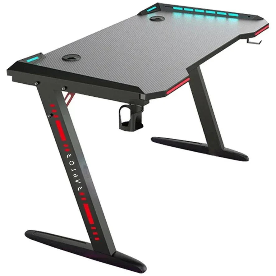 Raptor Gaming GT100 Gamer Table- Black(RG-GT100-RGB) - Dattebayo Online Store 