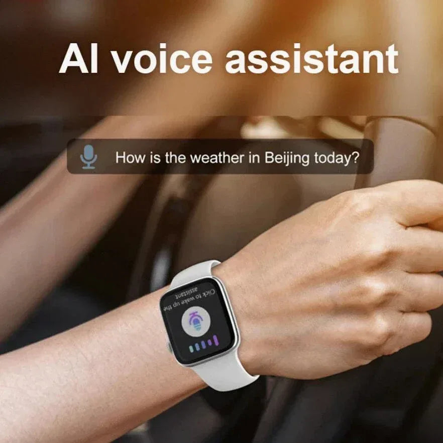 Smart Watch with Wireless Charging & Bluetooth Calls (Grey) - Dattebayo Online Store 