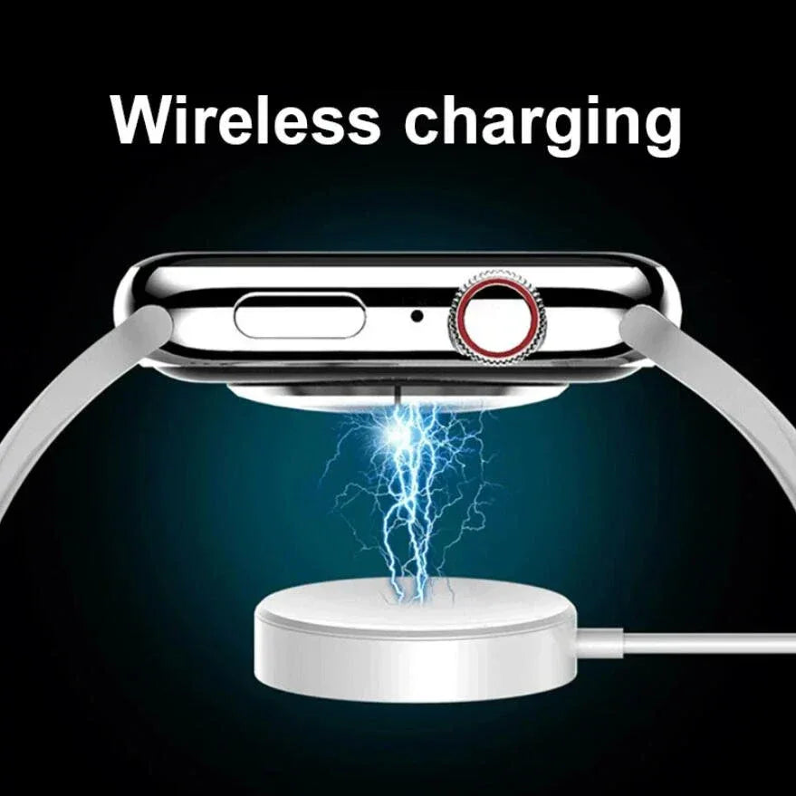 Smart Watch with Wireless Charging & Bluetooth Calls (Grey) - Dattebayo Online Store 