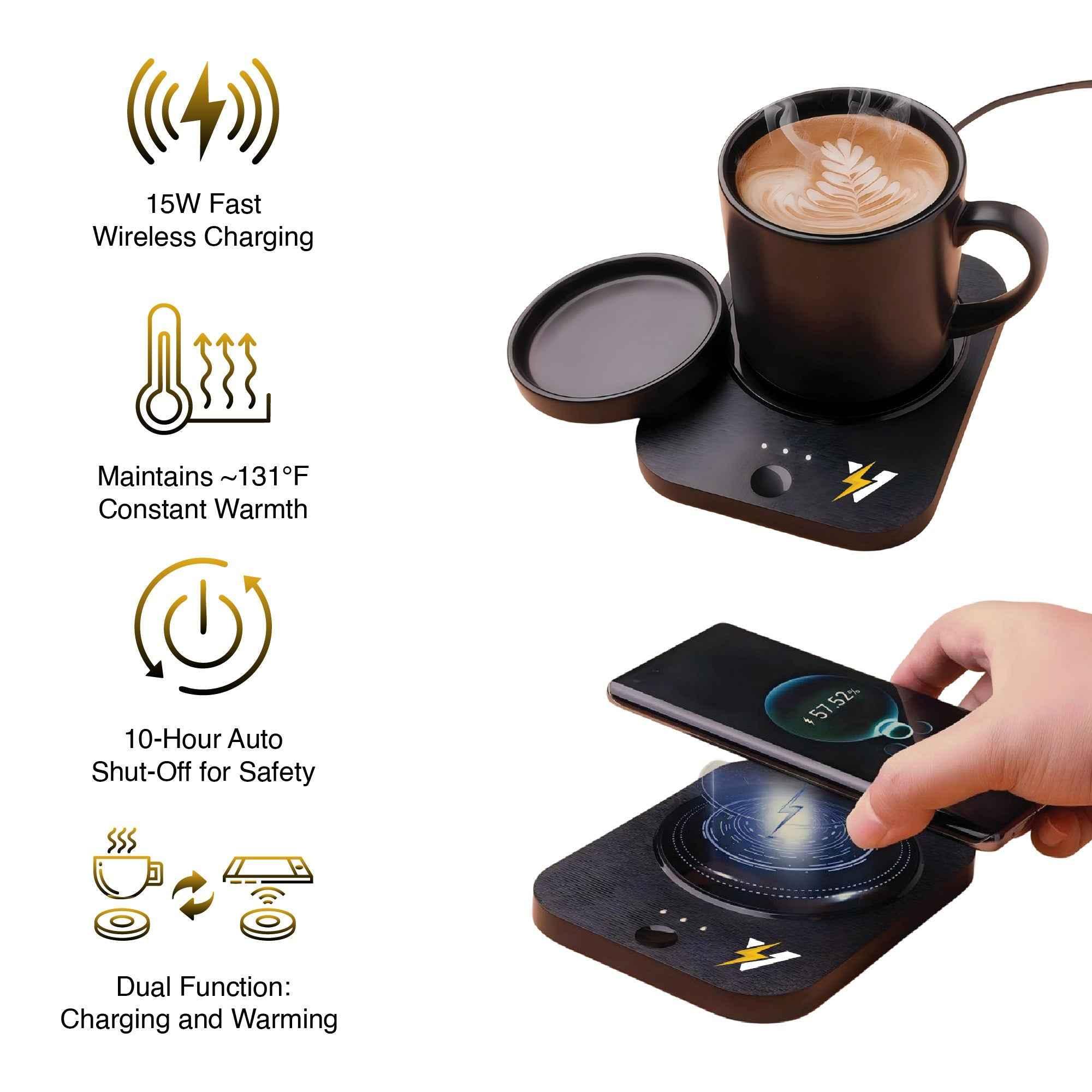 Sip & Charge 2-in-1 Wireless Charger & Mug Warmer - Dattebayo Online Store 