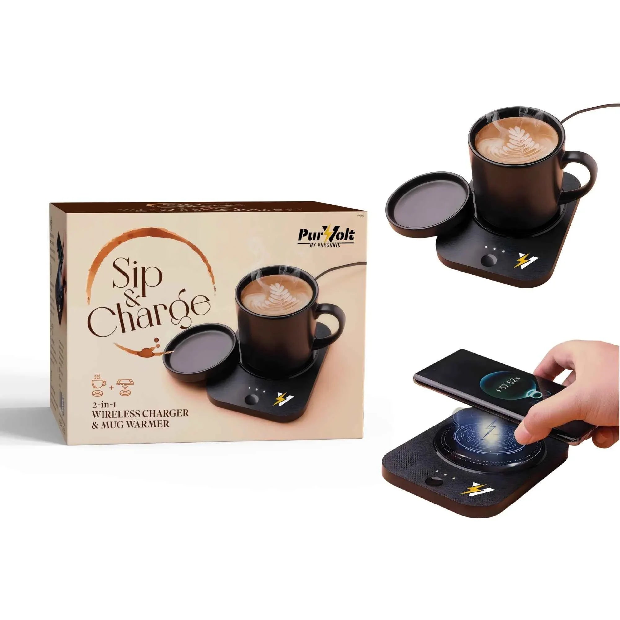 Sip & Charge 2-in-1 Wireless Charger & Mug Warmer - Dattebayo Online Store 