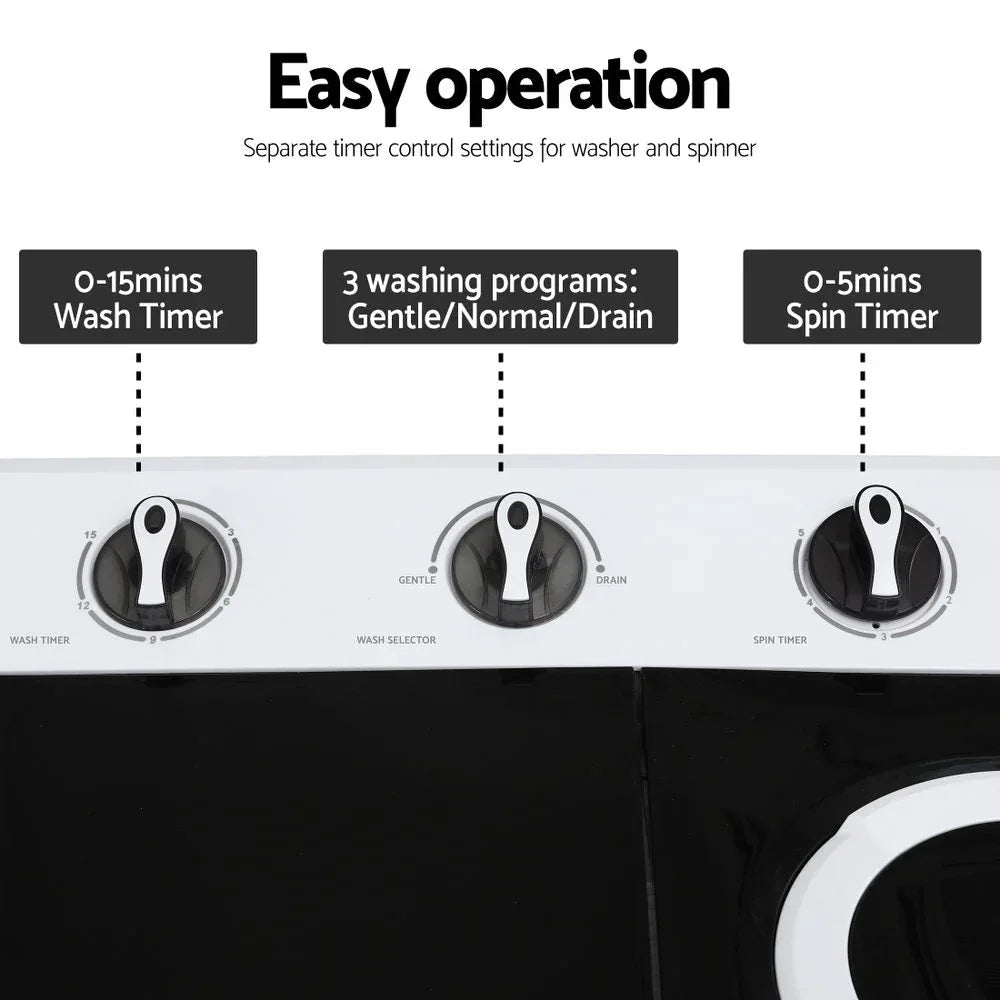 Devanti 7KG Portable Washing Machine - Dattebayo Online Store 