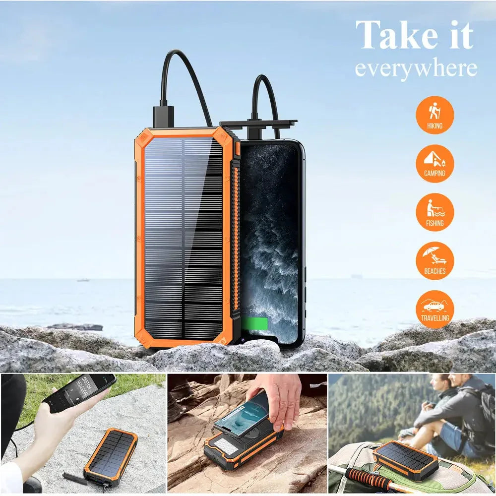 Portable Wireless Solar Mobile Power Bank - Dattebayo Online Store 