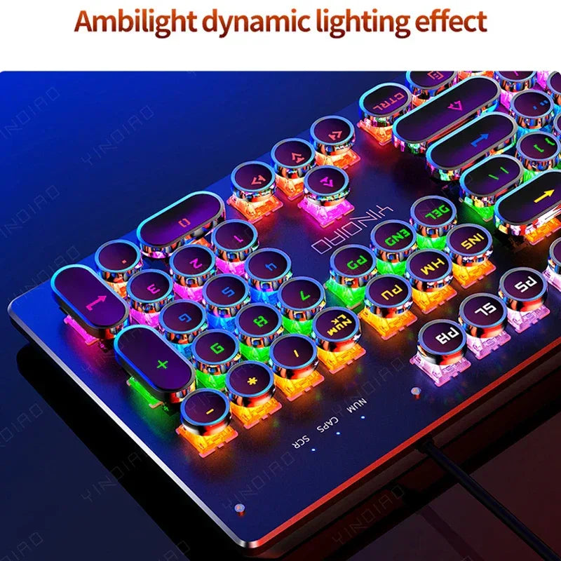 NNEOBA Retro Punk Mechanical Gaming Keyboard RGB Backlit - Dattebayo Online Store 