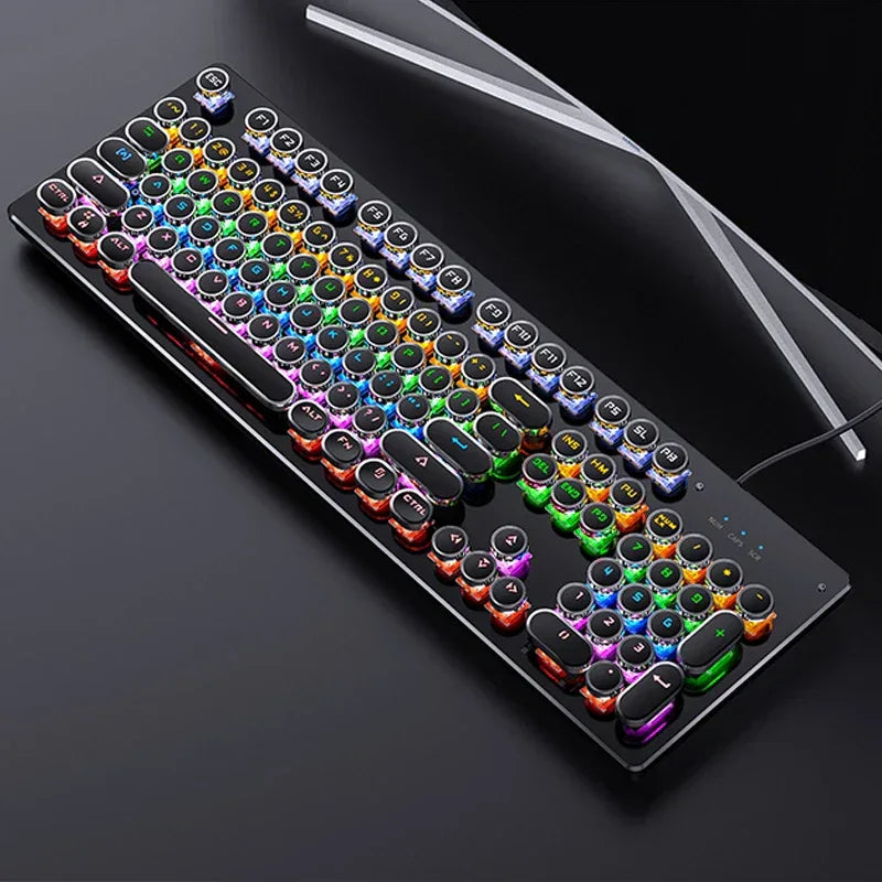 NNEOBA Retro Punk Mechanical Gaming Keyboard RGB Backlit - Dattebayo Online Store 