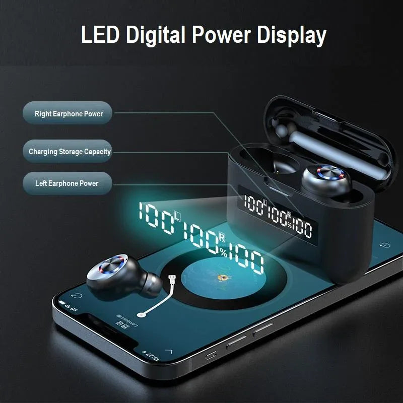 NNEDSZ Wireless Bluetooth 5.1 Earphones Headphones Earbuds Headset - Dattebayo Online Store 