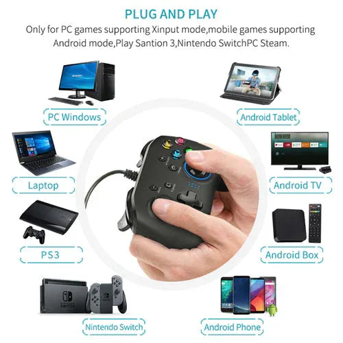Wired Gaming Controller Joystick Gamepad with Dual-Vibration - Dattebayo Online Store 